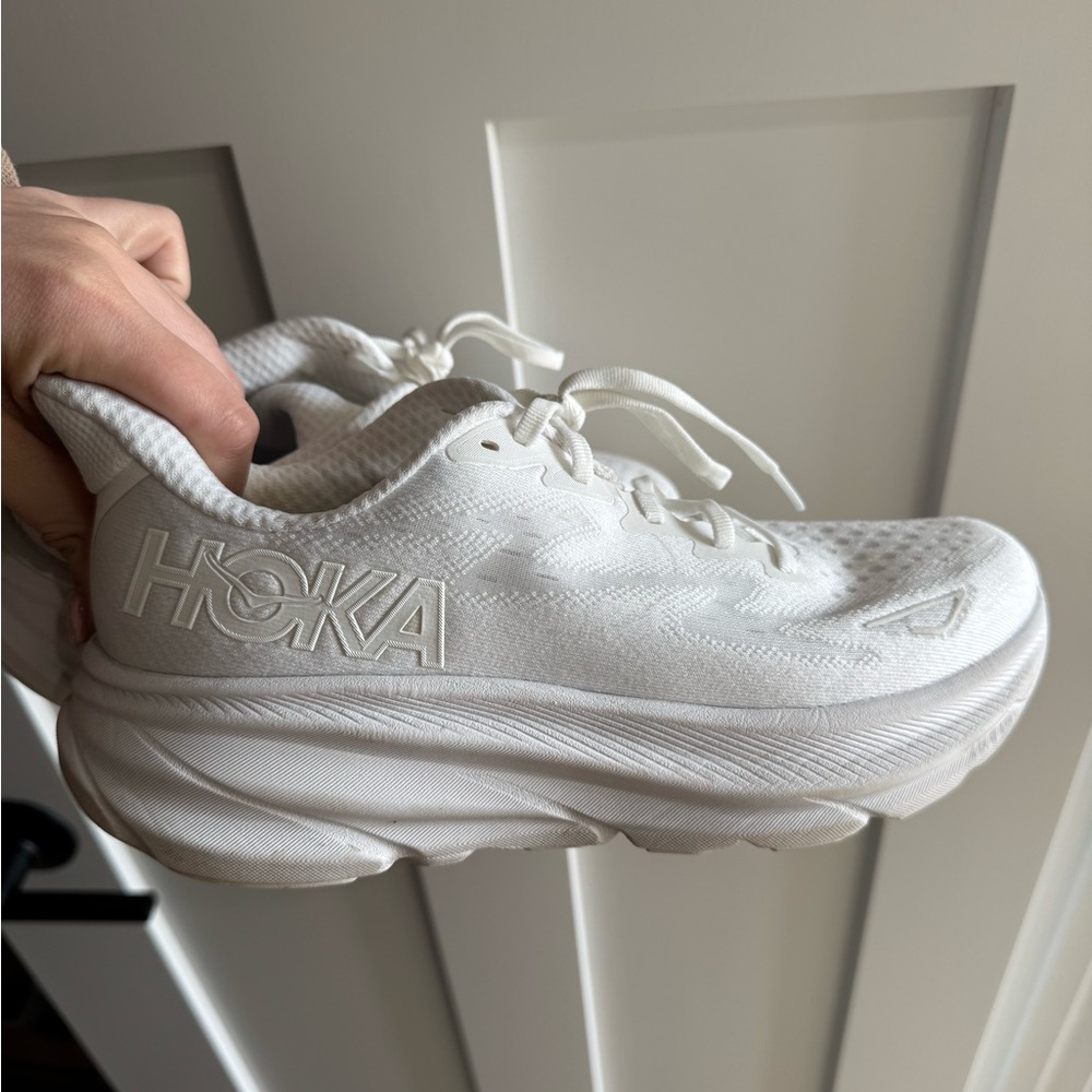 Hoka All-White Athletic Sneakers